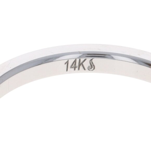 White Gold Wedding Band - 14k Stackable Ring - Picture 6 of 6